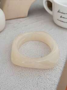 厚实亚克力管状手镯 彩色树脂手镯 女士复古彩色圆形手镯饰品 - 彩色 - 查看 9