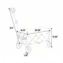 Lightweight, Portable And Sturdy Folding Beach Cart With Wheels - An Ideal Outdoor Utility Vehicle For Errands, Camping, Shopping, Sports And Large Gardens. - Black - View 4