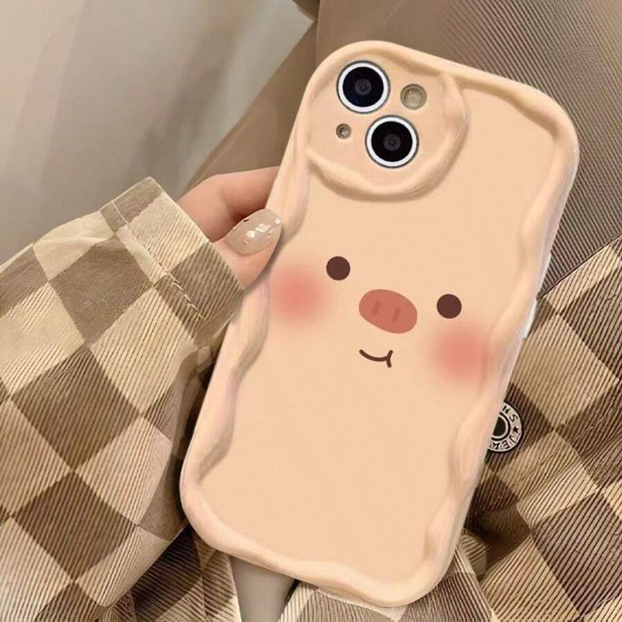 Cute Little Pig Is Compatible With Apple 17/16/15 Phone Cases, IPhone14/13/12 Pro Max. It Features A High-End, Simple And Cartoonish Design - Multicolor - View 1
