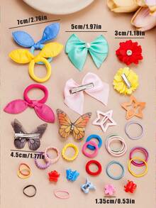 711 piezas Conjunto de accesorios para el cabello de chica dulce de dopamina, pasadores de pelo con lazo de satén, pasadores de pelo con flor de seda y mariposa, pasadores de estrella BB Y2K, pinzas pequeñas de colores para el cabello, lazos de pelo con orejas de conejo, bandas elásticas de encaje para el cabello, scrunchies de toalla, lazos de pelo de TPU, adecuados para uso diario y fiestas - Multicolor - Ver 6