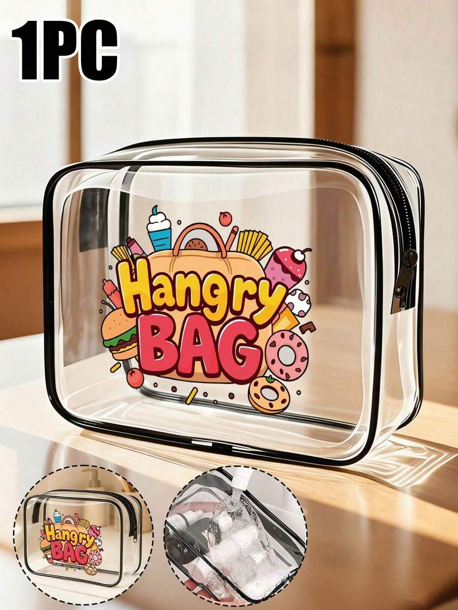 Large Capacity High Quality PVC Travel Organizer Pouch With Zipper Closure- Lightweight Fade-Resistant Makeup& Toiletry Bag For Women& Girls, Portable Cosmetic Case, Easy Wipe-Clean Design, Techsavvy Organizer| Modern Aesthetic - Multicolor - View 1