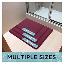 Memory Foam Bath Mat 47x24, Extra Soft And Absorbent Bathroom Mats, Non Slip Washable Carpet For Floor, Shower And Tub, Burgundy - 多色63 - 查看 8