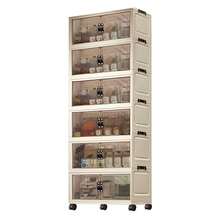 6-Tier Stackable Storage Bins With Wheels, Foldable See-Through Boxes With Lids, Modular Home Organizer - Transparent Black - View 10