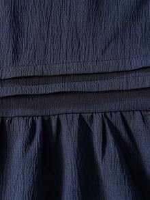 2pcs/Set Teen Girl13-16 Years Old) Slouchy Camisole Top And Wide Leg Bell Bottom Pants - Royal Blue - View 5