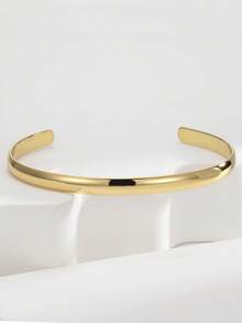 Charm-In 1pc Smooth Finish Quality Ladies Bangle Bracelet, Everyday Wear - Golden CYB0068 - View 3