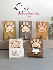 Personalisierter Hundeleinenthalter, Holz Hundeleinenhaken, handgemachtes Hundeanhänger, Hundeleinenaufbewahrungsregal, Holzschild - Verschiedenfarbig - Übersicht 2