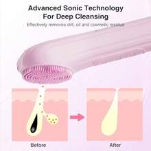 GSYY 5 Modes Silicone Face Scrubber Of Face Scrubber Eolia For Men And Wen Rechargeable Electric Facial Cleansing Br For Deep Cleansing Eoliating Mas Pink - 粉色 - 查看 3