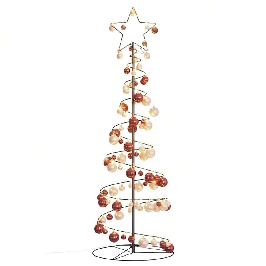 LED Christmas Tree With Baubles 100 LEDs Warm White 150 Cm - Multicolor - View 1