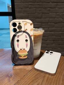 Funda con diseño de hamburguesa deliciosa y adorable personaje. Compatible con teléfonos ,  17,  16 Pro Max,  15 Pro Max,  13 y  12. Fabricada en TPU, ofrece protección contra golpes y caídas. Un regalo ideal para familiares, amigos, seres queridos, parejas y para Halloween. - Blanco - Ver 5