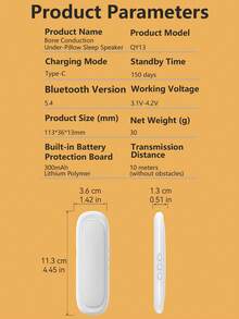 QY13骨传导枕头睡眠音箱，轻巧便携，声音不漏出，可插入卡中睡眠声音