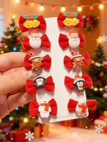 2pcs Women's Spring New Rhinestone Fabric Satin Bow Elegant Chic Fashion Snap Hair Clips, Simple Daily Hair Accessories [No Card Package], School Stuff, College, Bows, Cute