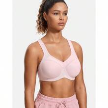 SYROKAN Women's Full Support High Impact Racerback Lightly Lined Underwire Sports Bra - Rhodonite Pink - View 2