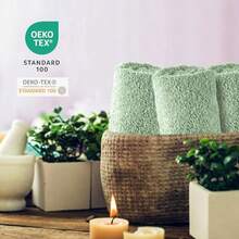 SweetNeedle Set Di Asciugamani - 2 Asciugamani Da Bagno 2 Asciugamani E 2 Salviette Uso Quotidiano 500 G/M² Filato Ad Anello Altamente Assorbente Per Bagno Verde Salvia Confezione Da 6