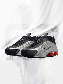 Nike Shox R4 Black Metallic Silver (2025)– Men's Lifestyle Sneakers – Shoes For Man -Vintage-Spring & Summer-Inspired Running Shoes, Shock-Absorbing Comfort, Gym To Streetwear Casual Wear-Easter Gift–HQ1988 002 - 金屬銀 - 查看 2