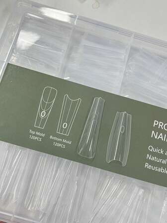 240 Pieces Professional Nail Salon Long Elliptical Quick Extension Sandwich Gel Construction Mold For Crystal UV Gel