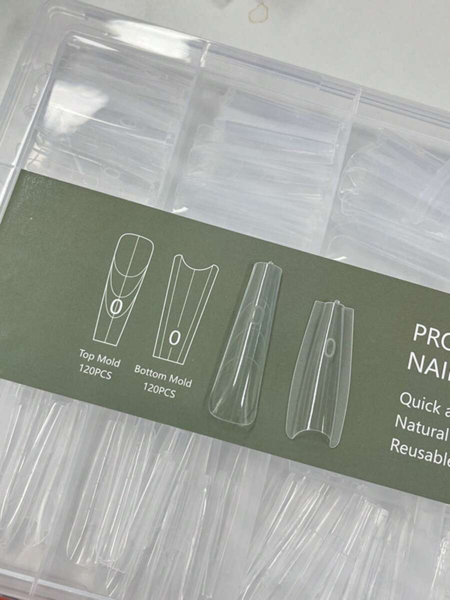 240 Peças Molde de Construção de Gel Extensão Rápida Longa Elíptica Profissional para Salão de Unhas Gel UV de Cristal