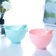 Set de 6 piezas de herramientas para el cuidado de mascarillas faciales, incluye tazón para mascarilla, paleta, raspador, cepillo de silicona, borla, para lavarse la cara, bañarse, yoga, correr