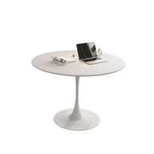 Set Of 4 Metal Dining Chairs, Steel Legs And PU Leather Seats, High Back Armless Dining Chairs, For Kitchen, Living Room, Black - White Table - View 9