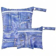 Bolsa impermeável reutilizável para roupas de banho, viagens, praia, piscina, banho, fraldas, roupas de ginástica e ioga sujas, artigos de higiene pessoal e para guardar itens na creche. Possui um bolso com zíper (tamanhos P e M).