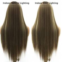 200% 密度 26 英寸长直发蕾丝前假发 13x4 高清蕾丝前假发 渐变棕色彩色丝绸直发假发 无胶 13*4 高清蕾丝假发 长款灰金色假发 耐热纤维合成蕾丝前假发 渐变金色发片蕾丝闭合假发 13x4 高清透明蕾丝前假发 带婴儿发 适合日常佩戴 派对 万圣节 圣诞节 - 間色 - 查看 8