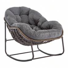 Outdoor Chairs - Grey + Steel + Cotton - View 12
