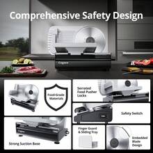 Cogace Powerful Meat Slicer Machine, 200W Electric Food Slicer With 3 Types Of 7.5" Stainless Steel Blades, Adjustable Thickness 0–15mm, For Meat, Cheese, Bread, Vegetables, Home Use - Xem 10