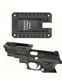 1pc Car Handgun Holder, Quick Release Handgun Mounting Bracket, ABS Plastic Magnetic Handgun Hook, Desk Gun Rack Quick Draw Pistol Stand - Multicolor - View 3