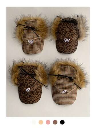 1pc Soft Top Y Letter Embroidered Fluffy Trapper Hat, Warm Thermal Lined Ear Flap Cap For Autumn/Winter, Foldable Letter Embroidered Baseball Cap, Fashionable Streetwear Unisex Earflap Cap Winter Gear