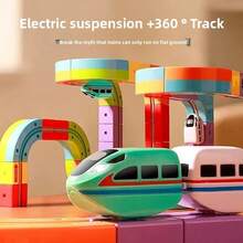 1套360°悬浮电动火车——飞车来啦！DIY磁力轨道车，强磁吸附，USB充电，适合3岁以上儿童，STEAM启蒙，亲子互动，益智玩具 - 彩色 - 查看 3