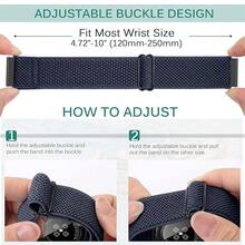 2 Pack Elastic Watch Band Compatible With Redmi Watch 5 Active/Redmi Watch 5 Lite/Garmin Vivoactive 4/Venu 3/Venu 2, 22mm Quick Release Nylon Adjustable WristBands For Women Men{Inchcolor_nameinch:InchBlack+Indigoinch} - 黑色+靛藍 - 查看 5