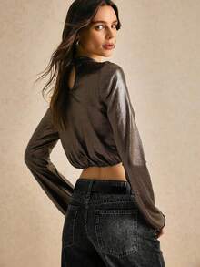 Women Blouses - Silver - View 2