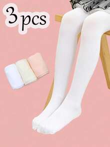 3pcs Girls Velvet Tights, Sheer & Breathable Dance Pantyhose Suitable For Spring/Summer - Multicolor - View 13