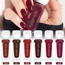 6瓶/套 10毫升 可剥离水性指甲油，无异味，无需烘烤，快干持久，纯色指甲油，适合沙龙DIY居家使用，多种颜色可选