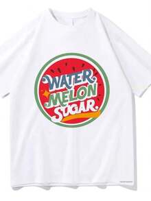 Vintage Twinkling Watermelon Graphic T-Shirts Women's Funny Streetwear Korea Style Aesthetic Y2K Clothing - 白色 - 查看 1