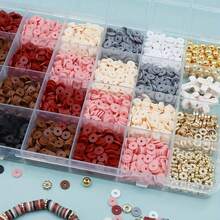 2040/2600pcs/Set Clay Beads Bracelet Making Kit - Soft Clay Beads, Golden Spacer Beads, Red, Pink, Brown, Cross Pendants, Perfect For Friendship Bracelets And Jewelry Making, Gift To Friends - Multicolor - View 4