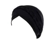 Cancer Chemo Beanies Bandana Headwrap Cap Satin Bonnet Head Scarf Hijab Braid Silky Turban Hats For Women,Black - Black - 查看 2