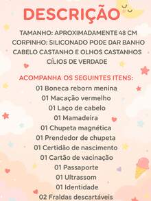 Bebê Reborn Menina Com Acessórios + Documentos - Vermelho - Visão 4