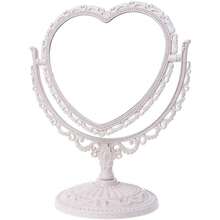 GSYY Heart-Shaped Cosmetic Mirror - Plastic Double-Sided Table Ligweig - Bathro And Bedro Mirror Beige - 米色 - 查看 1