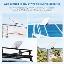 Starlink Mini Mount Kit For RV Boat Camper Ladder And Guardrail CNC Aluminum Alloy Adjustable Clamp 0.79"1.38" Pipe Diameter Universal Pipe Adapter Compatible With Starlink Mini