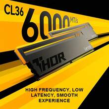 Lexar DDR5 6000 32GB (16GB*2) RAM Kit - Gaming Heatsink, Desktop Memory, CL36, Domestic Chips, Thor Gen 2 Heatsink (Black) | Ideal For Esports Gaming/High Frame Rate Performance/Multitasking/DIY PC Upgrades - Black - View 3