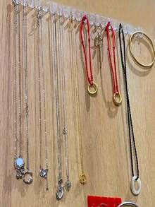 1/9/18/72pcs, Mini Hooks, Necklace Hooks Jewellery Hooks, Mini Multi-Purpose Hooks, Mini Self-Adhesive Hooks, Bedroom Desk Kitchen Bathroom Multi-Purpose Hooks, Wall Mounted Self-Adhesive Hooks, Jewellery Suspension Storage Hooks, Necklace Bracelet Pendant Display Stand - Multicolor - View 5