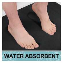 Memory Foam Bath Mat 24x16, Extra Soft And Absorbent Bathroom Mats, Non Slip Washable Carpet For Floor, Shower And Tub, Black - 多色79 - 查看 4