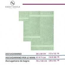 SweetNeedle Set Di Asciugamani - 2 Asciugamani Da Bagno 2 Asciugamani E 2 Salviette Uso Quotidiano 500 G/M² Filato Ad Anello Altamente Assorbente Per Bagno Verde Salvia Confezione Da 6