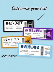 Custom / Personalised Event Ticket - Any Theatre Musical Music Event Concert Comedy Invitation Ticket Gift Theatre Gift Ticket