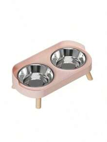 双层宠物喂食器，猫狗二合一喂食碗，塑料/不锈钢/陶瓷材质可选，颈部保护防噎食碗，适用于小型/中型犬猫 - 彩色 - 查看 14