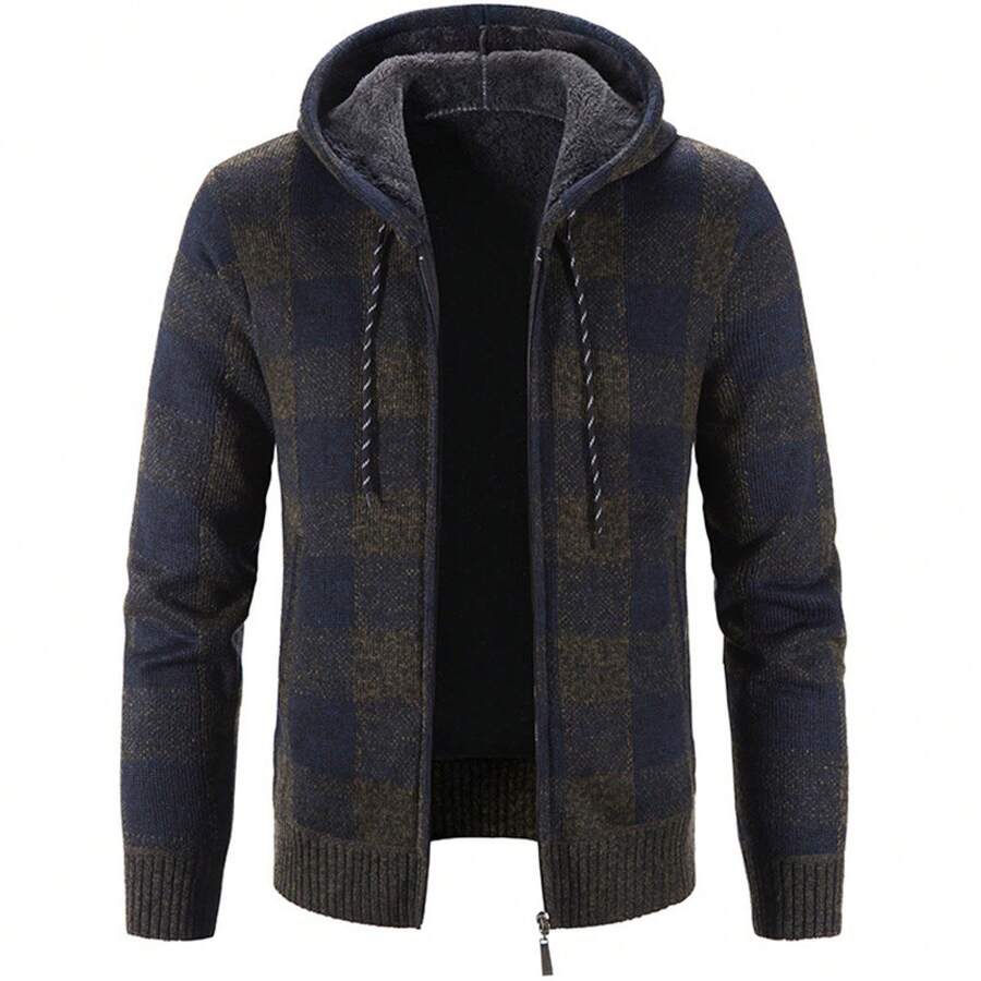 Men Sports Cardigans - 8836 Militärgrön - Visa 1