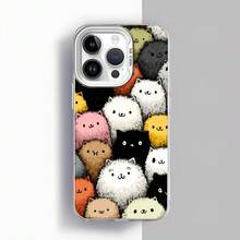 Cubierta de telefono con diseño de gatos coloridos para iPhone 14 Pro Max funda protectora con estampado de gatitos lindos en varios colores ideal para amantes de los animales uso diario y estilo casual Aplicable a teléfonos Apple y Galaxy - Blanco - Ver 2