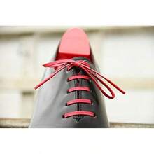20-60" Premium Flat Waxed Cotton Bootlaces Shoelaces - [] 牛血紅 - 查看 5