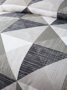 柔软超细纤维羽绒被套，经典几何图案 - 最佳 3 件套被套/被罩床上用品套装 - 包含 1 个羽绒被套和 1/2 个枕套 - 价格实惠，品质上乘 - 适用于单人床或双人床