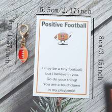 1 Stück/4 Stücke Rugby Ball Schlüsselanhänger Set, inklusive motivierender Rugby Karte, ideal als Geschenk für Sportbegeisterte, beste Freunde, Brüder, Partyfavors mit Liebe & Fürsorge, perfekt für Weihnachten, Geburtstag, Hochzeit, Accessoire für Sportfans, Sportliches Anhänger.